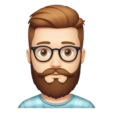 Hipster boy beard sticker