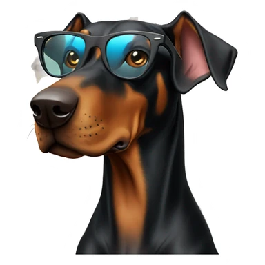 Doberman in ray bans sticker