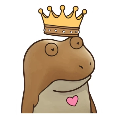 Caramel heart and crown  sticker
