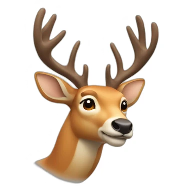 A deer with his hand up  sticker