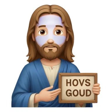 Jésus avec une pancarte dans ses mains dans ses mains sticker