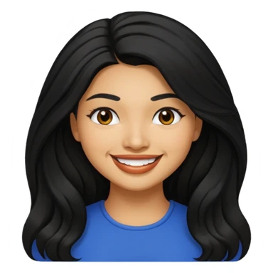 Vanessa White with black long hair sticker