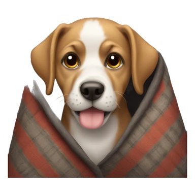 Dog in a blacket sticker