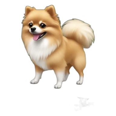 white brown pomeranian on a skateboard sticker