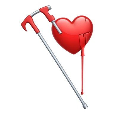 Heart with crutch sticker