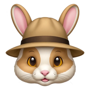 chapeau de lapin en fourrure avec des oreilles sticker