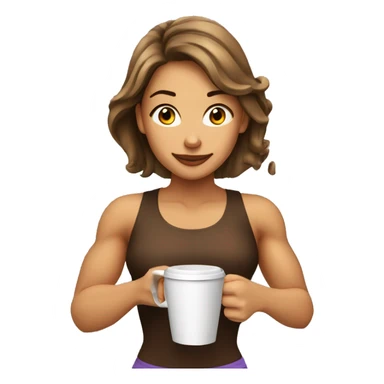 Super fit girl drinking coffee sticker