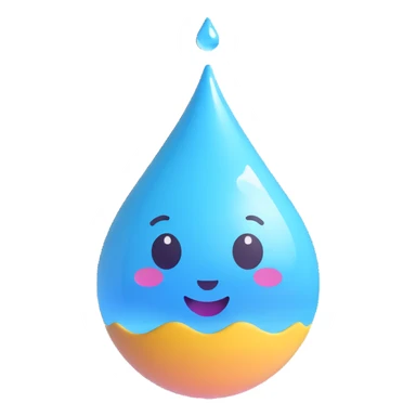 water droplet object 3D emoji style sticker