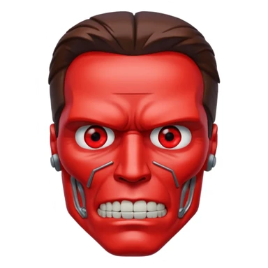 half face metal Terminator Arnold Schwarzenegger Red eyed  sticker