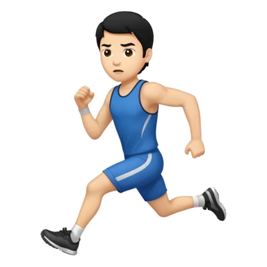 light skin man  black hair running sticker