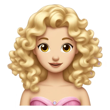 Princess Aurora blonde ringlets and bangs  sticker