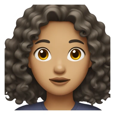 Southeast Asian female with black, wavy curly hair, light brown skin, and overweight. sticker
