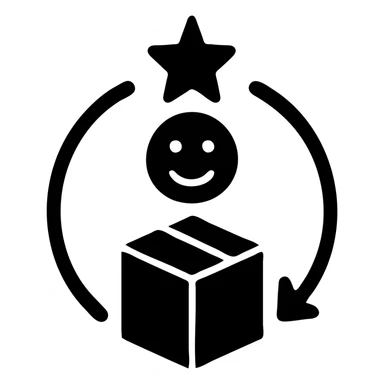 icon for "Supply Chain Experience", simple and clear, supply chain elements sticker