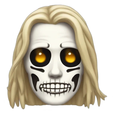 White Man with long hair and Skeleton paint face sticker