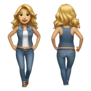 bouncing girl from texas in jeans sticker
