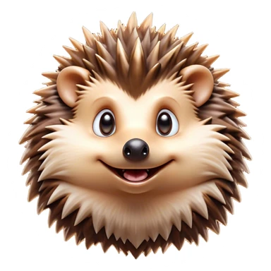 Cinematic Comical Hedgehog Portrait Emoji, Head tilted dramatically with an exaggeratedly amused expression, featuring a striking spiky brown Fur with a quirky, scrunched-up face and wide, expressive eyes filled with playful disbelief, Simplified yet hilariously expressive features, highly detailed, glowing with a slightly sassy glow, high shine, dramatic yet playful, stylized with an air of cheeky mischief, bright and endearing, soft glowing outline, capturing the essence of a spirited and over-the-top hedgehog, so meme-worthy it feels like it could roll its spines into internet fame instantly! sticker