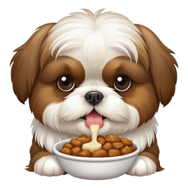 Shitzu eating  sticker