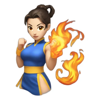 Chun-Li on fire sticker