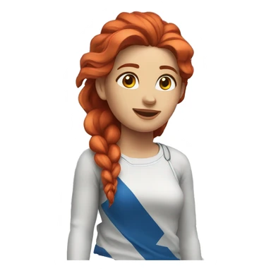 a red hair female on everest with greek flag sticker