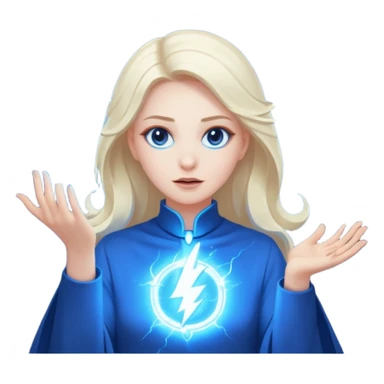 woman summoning electric sticker