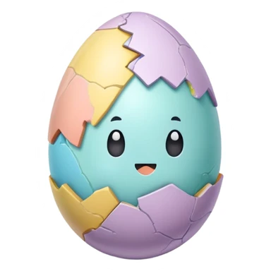 cracked easter egg with surprise inside sticker