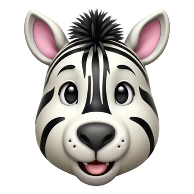 Cinematic Comical Zebra Portrait Emoji, Head tilted dramatically with an exaggeratedly amused expression, featuring a striking, glossy striped Fur with bold contrasts and wide, expressive eyes filled with playful disbelief, Simplified yet hilariously expressive features, highly detailed, glowing with a slightly sassy glow, high shine, dramatic yet playful, stylized with an air of cheeky savannah mischief, bright and endearing, soft glowing outline, capturing the essence of a spirited and over-the-top zebra, so meme-worthy it feels like it could prance its way into internet fame instantly! sticker