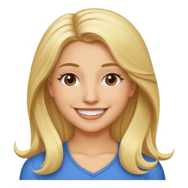 Adrienne Balion with long blonde hair sticker