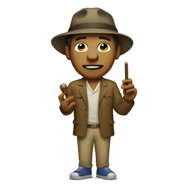 Maoi with a cigar, wearing crocs sticker