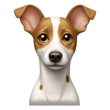 White and caramel spotted rat terrier from the neck up sticker
