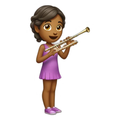 Fille  qui joue flute sticker