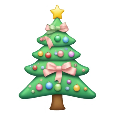 Christmas tree with pastel bows sticker