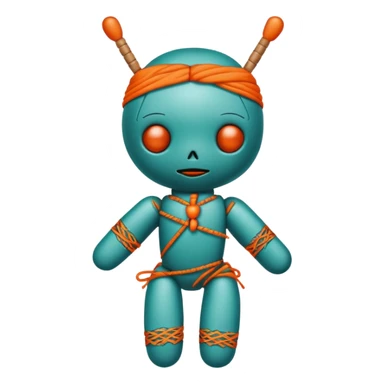 teal and orange voodoo doll sticker