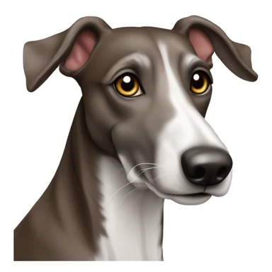 Chocolate brown and white lurcher grey hound cross dog  sticker