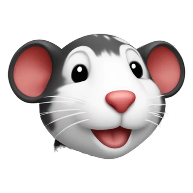 black and white and red rat show heart sticker