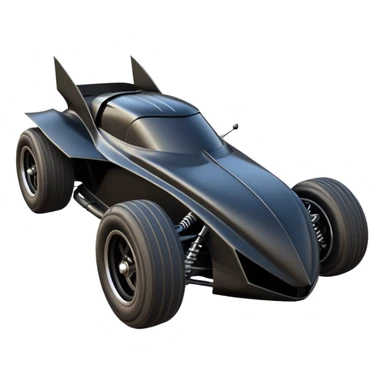  the animated series aerodynamic futuristic Venom Batmobile loosely based on 1936 freightliner school bus (flat long straight organically-shaped mechanical roomy body) stealthy town hot rod desert dirt racing rwd buggy  sticker