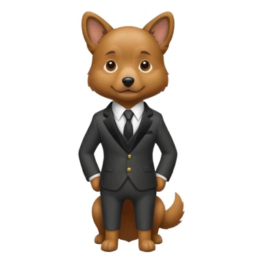 Dog wearing suit sticker