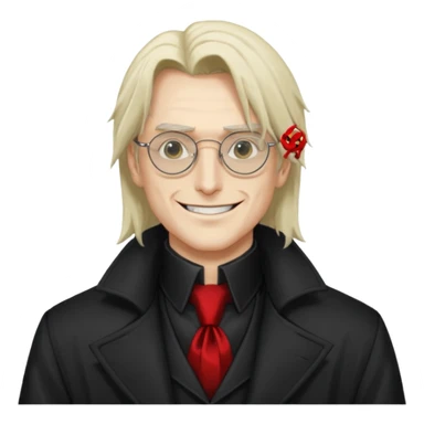 Alucard from Hellsing grinning with his signature glasses on sticker