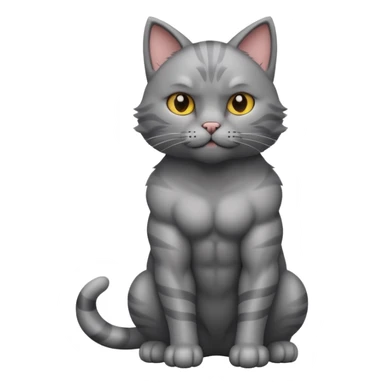 cat with muscle sticker