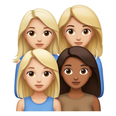 One blonde and three brunettes friends  sticker