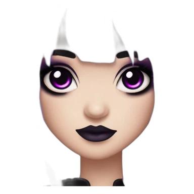 Elissabat-lightpinkskin-with-bangs-long-hair-dark-plumpurple-and-black-vampire-goth-makeup-pinkeyes-romanticgothcloses- sticker