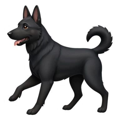 mostly black german shepherd running sticker