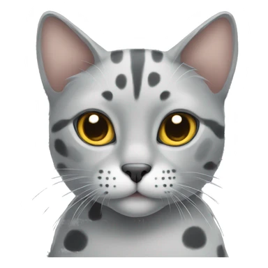 grey cat with spots sticker