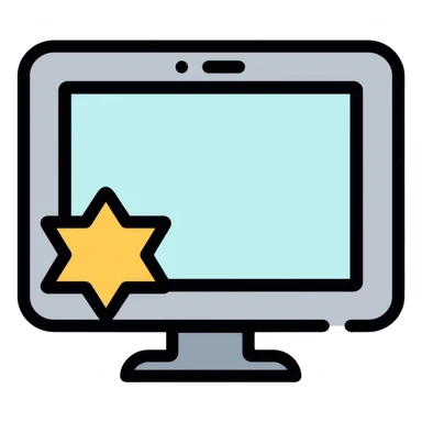 CRT monitor with a 4-pointed star in the corner sticker