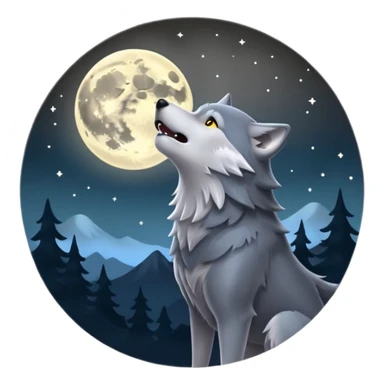 Wolf howling att Moon  sticker