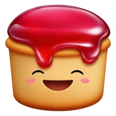 Red jelly jam on a cookie sticker