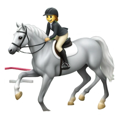 Girl riding grey showjumping pony sticker