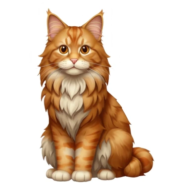 full body of maine conn cat, front view sticker