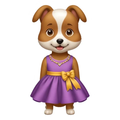 Dog wearing a dress sticker