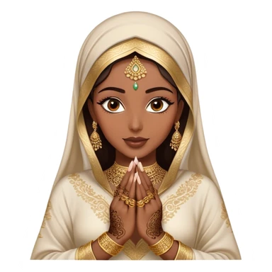 An Arab woman,showcasing her beautifully adorned hands with intricate henna designs  and long, elegant nails. She wears multiple gold rings that complement her shimmering golden Arabic traditional abaya sticker