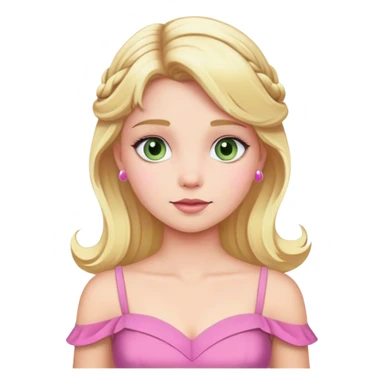 Aurora princess in pink dress with blonde hair sticker